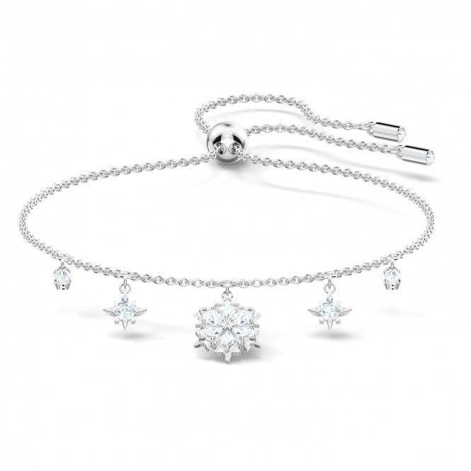 Swarovski Magic Rhodium Plated & White Crystal Snowflakes Bracelet