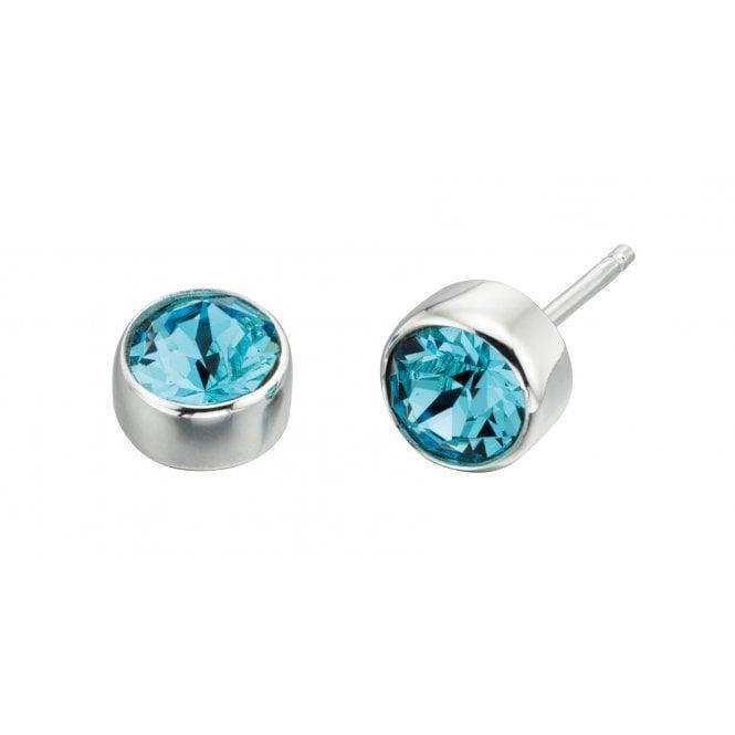 Pisces Birthstone Joshua James Aquamarine and Sterling Silver Stud Earrings