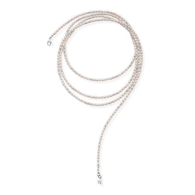 Boho jewellery ChloBo Silver Pearl Confetti Necklace