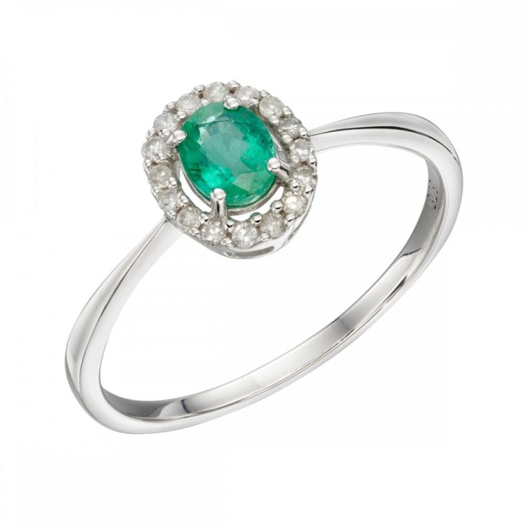 Taurus Birthstone Emerald & Diamond Cluster Ring