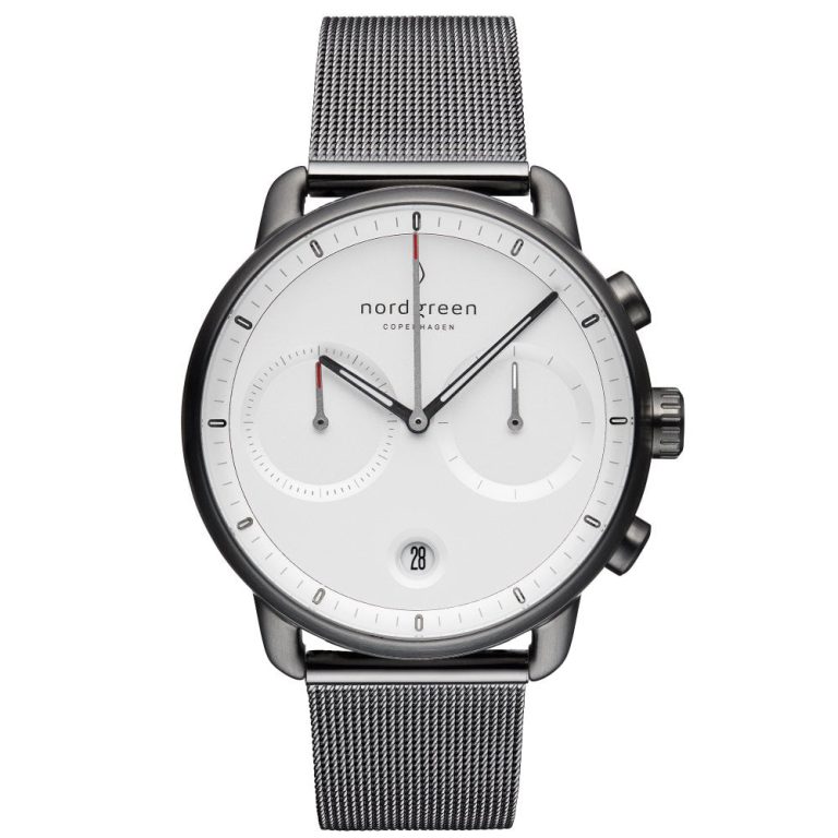 Father's Day Gifts Gunmetal Mesh & White Faced Watch