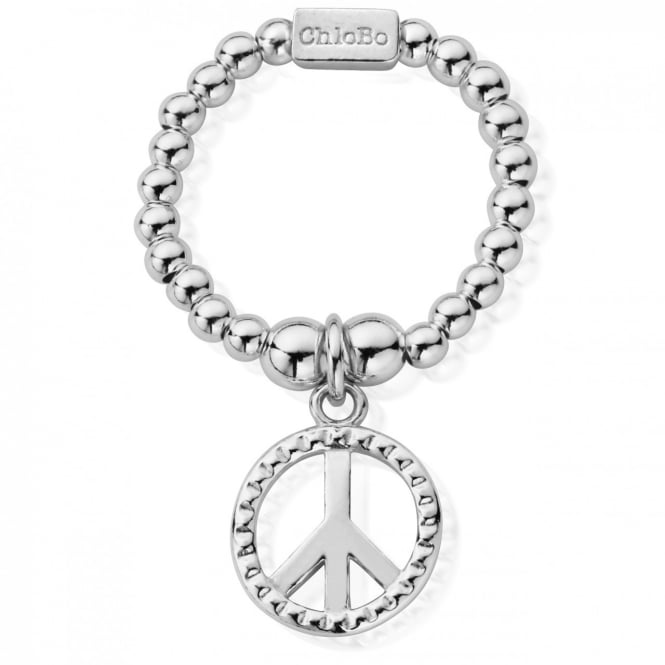 ChloBo Silver Mini Stud Peace Ring