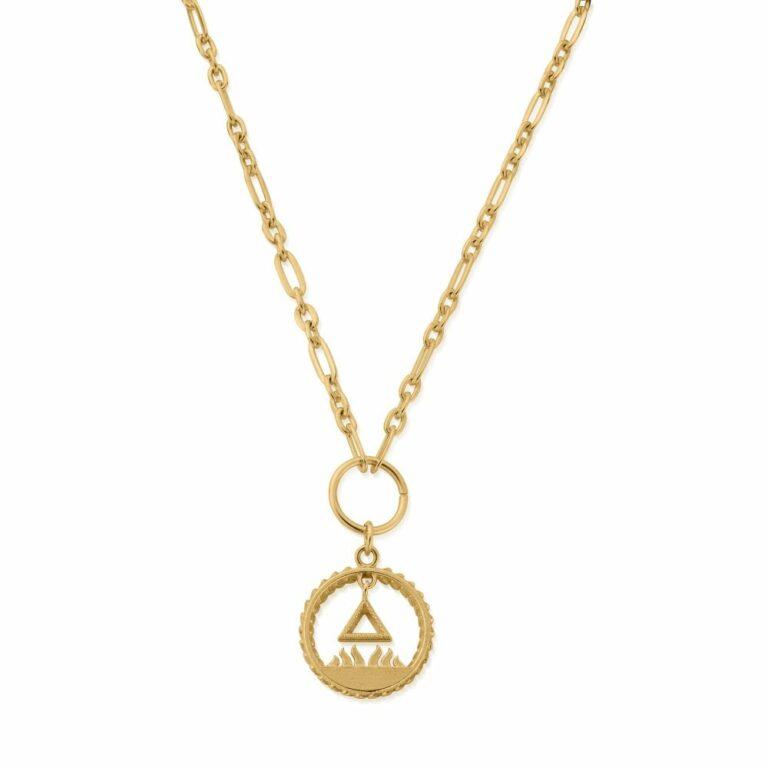 The Sacred Earth Collection Gold Necklace with Triangular 'Fire' Charm