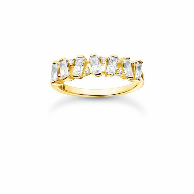 Slow Fashion Thomas Sabo Gold and White Zirconia Crystal Ring