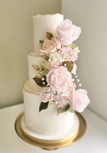 Bespoke Jewellery UK Rose & Gold Wedding Cake