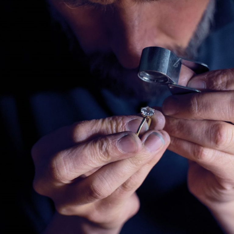 Bespoke Jewellery UK Handmade Ring Being Inspected