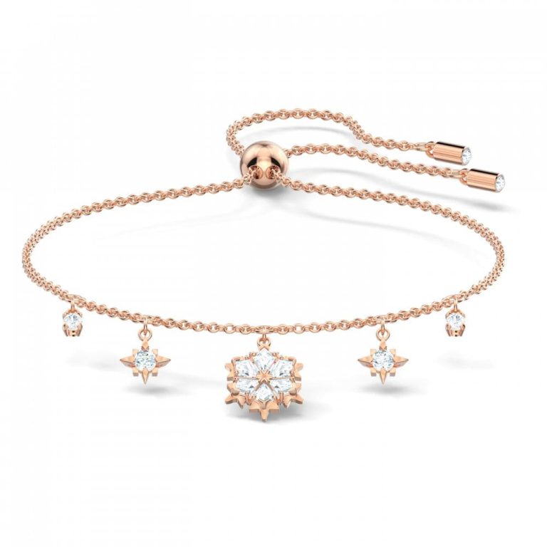 jewellery Swarovski UK rose gold charm bracelet with white crystals