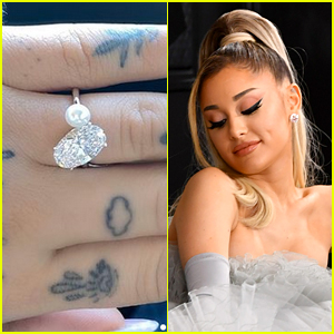 Bespoke Engagement Rings Ariana Grande's Pearl & Diamond Engagement Ring