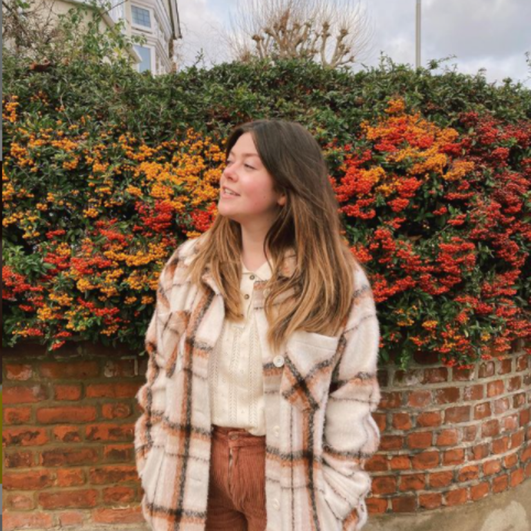 Date Night Outfits Influencer Lucy Wood Wearing a Tartan Shacket
