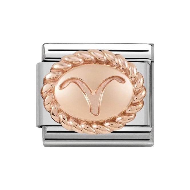 A zodiac Aries Nomination charm in rose gold