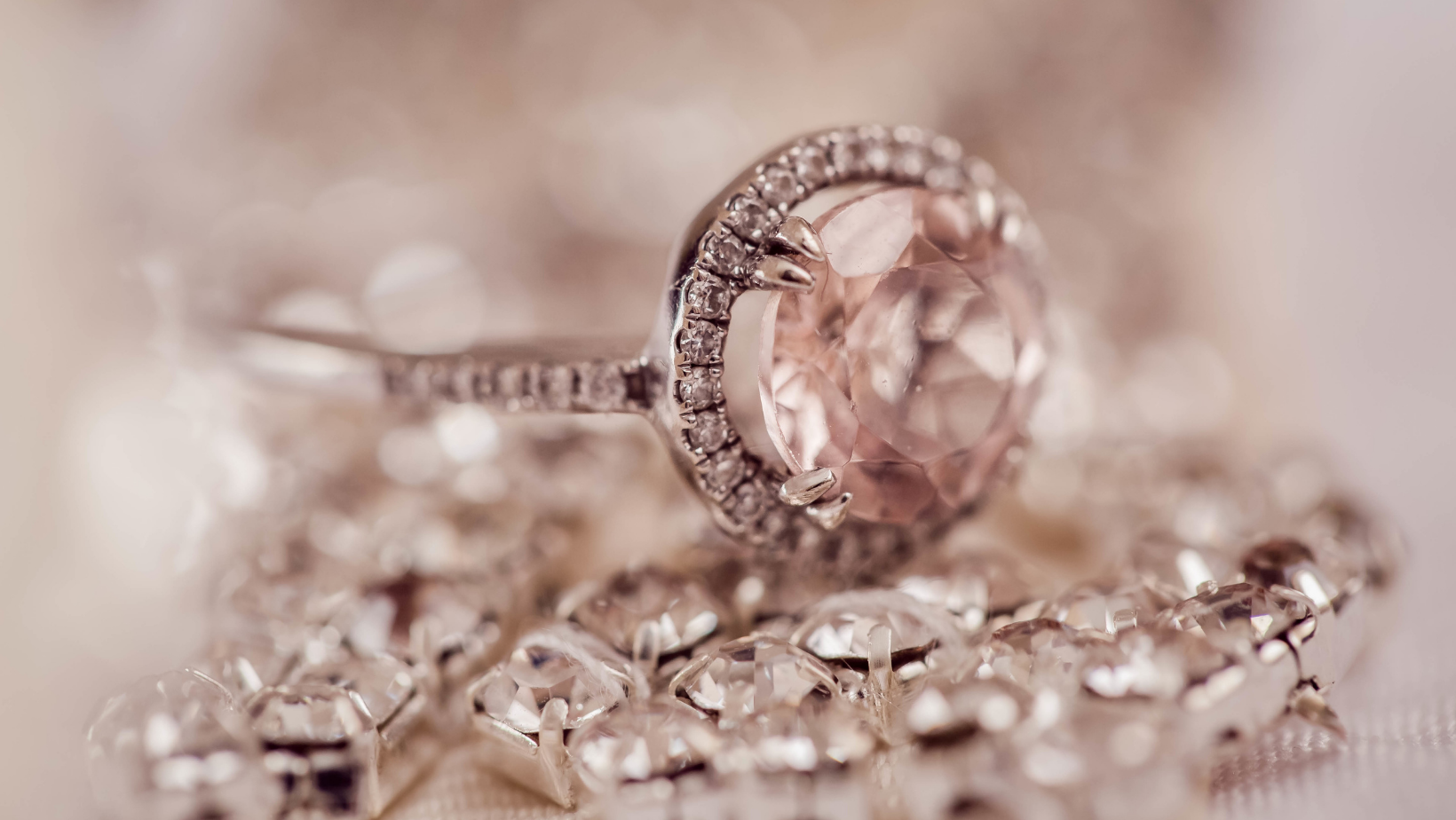 Diamond Ring On A Bed Of Diamonds