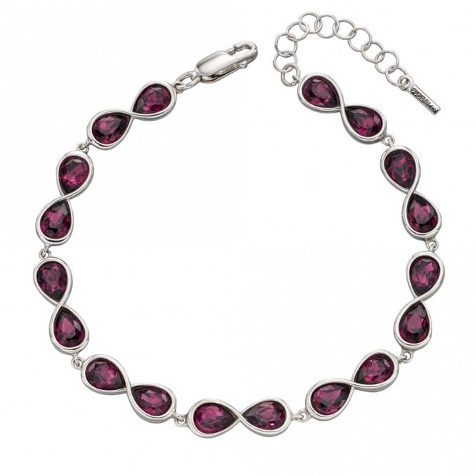 fiorelli silver purple amethyst crystal infinity bracelet p22311 67460 medium