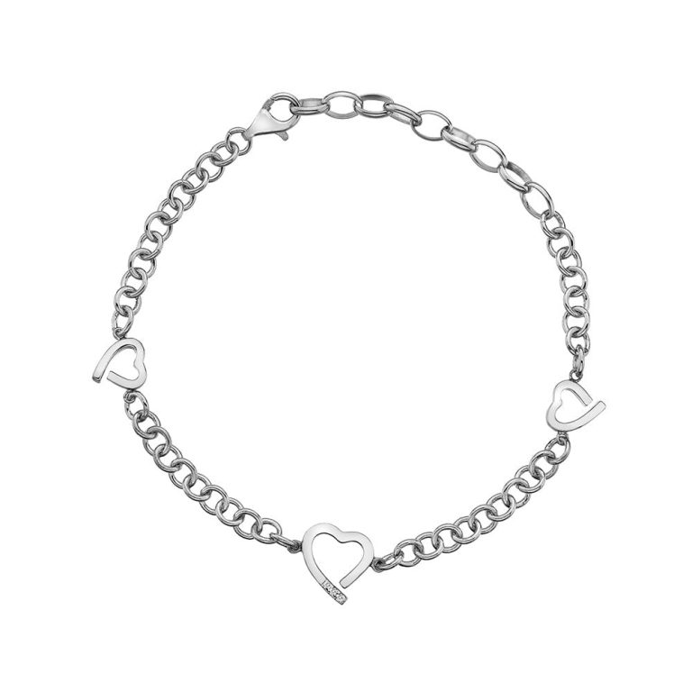 hot diamonds silver diamond warm heart bracelet p11533 28061 image