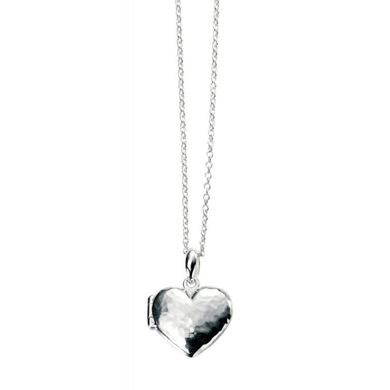 joshua james allure silver mini hammered heart locket pendant p12637 31195 image