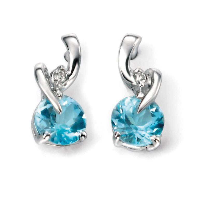 joshua james precious 9ct white gold with blue topaz diamond twist stud earrings p13574 32916 image