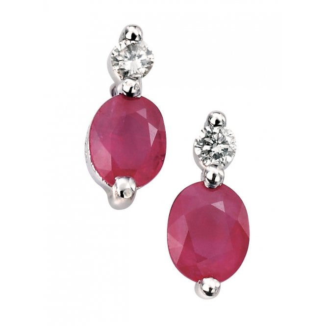 joshua james precious 9ct white gold with ruby diamond oval drop earrings p13551 32895 medium