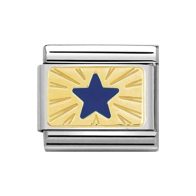 nomination classic gold blue star plate charm p12964 31954 medium