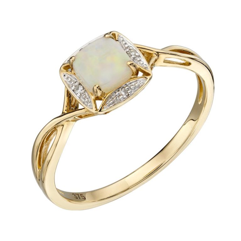 joshua james precious 9ct yellow gold with diamond opal ring p16745 37881 image