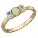 joshua james precious 9ct yellow gold with opal blue topaz green amethyst cluster ring p20485 57232 image
