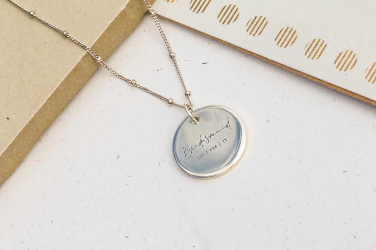 Bridesmaid Rose Gold Necklace with personalized message Bridesmaids Proposals with Cubic Zirconia Jewelry in gift boxes 