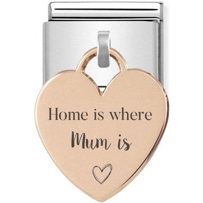 nomination classic rose gold home is where mum is heart pendant charm p16704 37860 medium