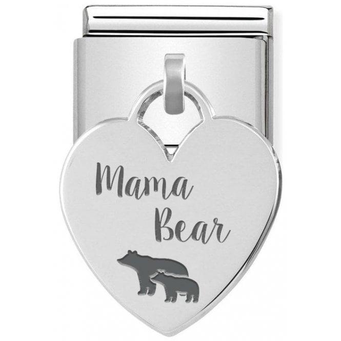 nomination classic silver mama bear heart drop charm p19135 54549 medium